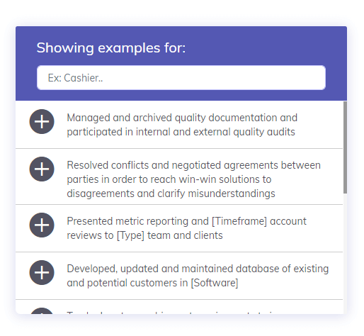 pre-written examples